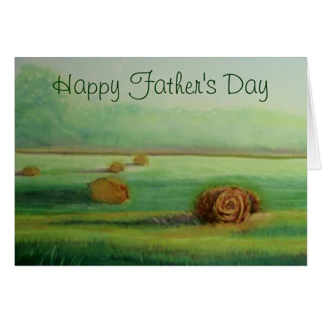 Watercolor Hay field meadow country landscape view (Front Horizontal)
