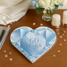 Watercolor Heart Diamond 60th Marriage Anniversary