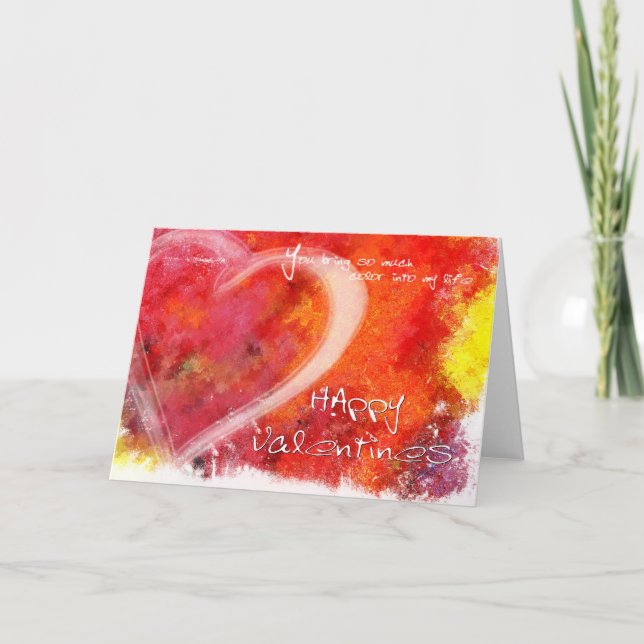 Watercolor heart holiday card (Front)