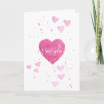 Watercolor Heart I Love You Greeting Card
