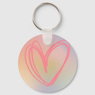 watercolor heart keychain