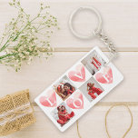 Watercolor Heart Love Photo Collage Keychain<br><div class="desc">Carry love with this photo keychain with each letter of love in a watercolor heart and a photo collage.</div>