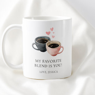 Watercolor Heart Modern Couple Valentine's Day Coffee Mug