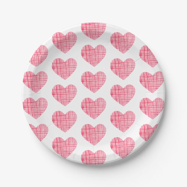 Watercolor Heart Paper Plate (Front)