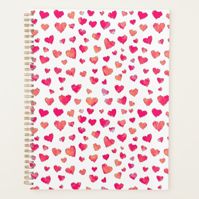 Watercolor Heart Pattern Art Planner (Front)
