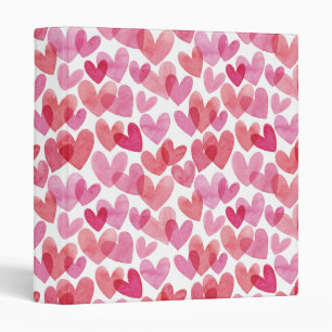 Watercolor Heart Pattern Binder