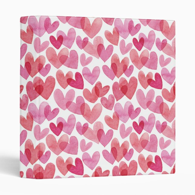 Watercolor Heart Pattern Binder (Front/Spine)