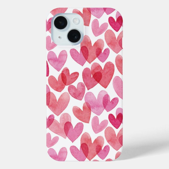 Watercolor Heart Pattern Case-Mate iPhone Case (Back)