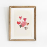 Watercolor Heart Print<br><div class="desc">This lovely watercolor heart print brings a touch of love and romance to your decor. Featuring lovely pink, red, and shades of pink hearts painted in delicate watercolor, this print will add a cheerful and joyful touch to any room. Whether you're looking for the perfect Valentine's Day decor or simply...</div>