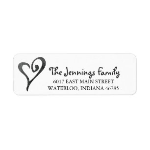 Watercolor Heart Return Address Label