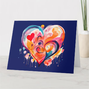 Watercolor Heart Thank You Card