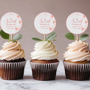 Watercolor heart valentine Bridal shower Thank You Classic Round Sticker