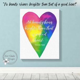 Watercolor Heart With Quote Canvas Print