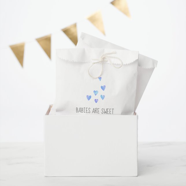 Watercolor Hearts Boy Babies are Sweet Favour Bag (Party)