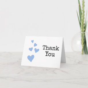 Watercolor Hearts Boy Baby Thank You Card