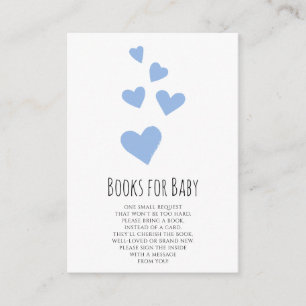 Watercolor Hearts Boy Books for Baby Card