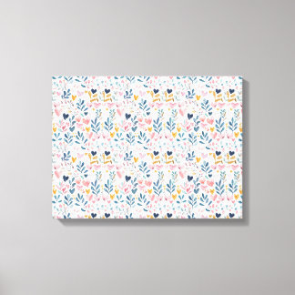 Watercolor hearts canvas print