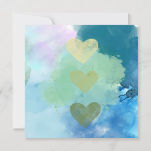 Watercolor Hearts Card