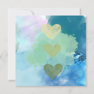 Watercolor Hearts Card