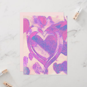 Watercolor hearts card