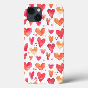 Watercolor HEARTS iPhone 13 Case