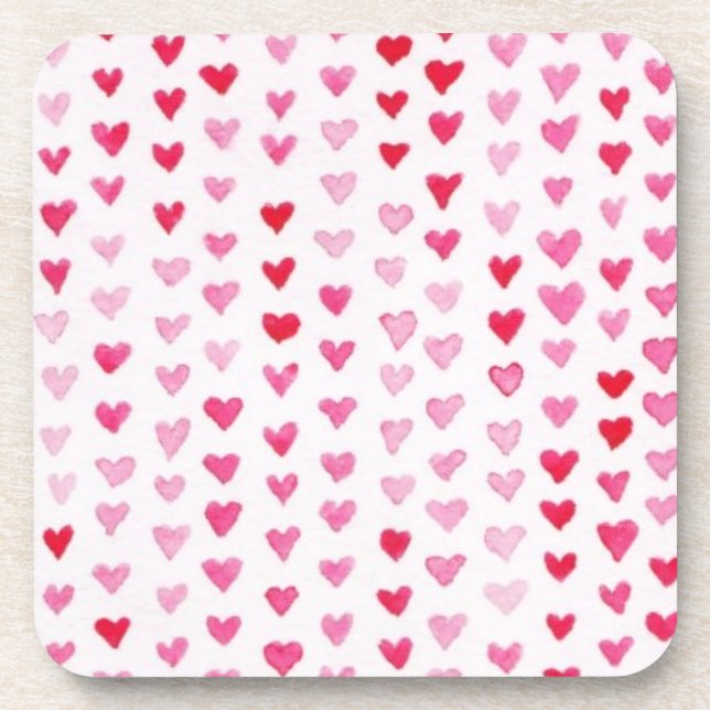 Watercolor Hearts Coaster (Front)