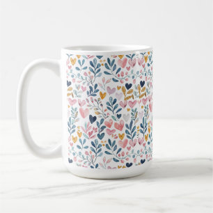 Watercolor hearts coffee mug