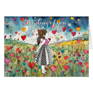Watercolor Hearts et une petite carte de voeux pou