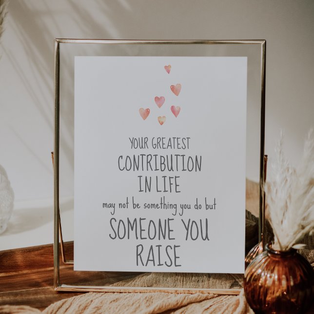 Watercolor Hearts Girl Baby Greatest Contribution Poster (Watercolor Hearts Girl Baby Greatest Contribution Poster)
