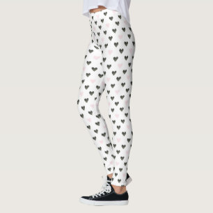 Watercolor Hearts Girl Power Pattern I Leggings