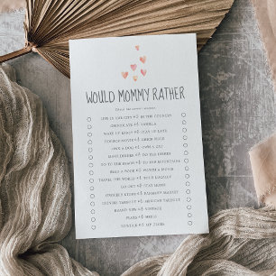 Watercolor Hearts Girl Would Mommy Rather Game Flyer