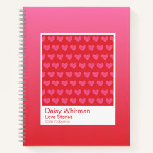 Watercolor Hearts Gradient Spiral Notebook