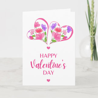 Watercolor Hearts I Love You Romantic Valentine Card