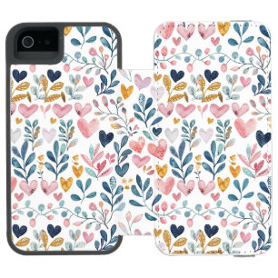Watercolor hearts incipio watson™ iPhone 5 wallet case