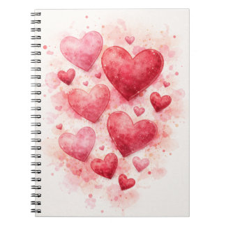 Watercolor Hearts Journal