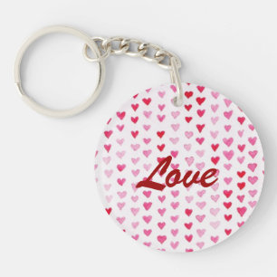 Watercolor Hearts Keychain