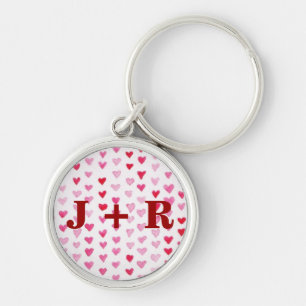 Watercolor Hearts Keychain