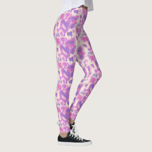 Watercolor hearts leggings
