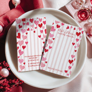 Watercolor Hearts Love Jewelry Earring Display Business Card