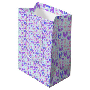 Watercolor Hearts Medium Gift Bag