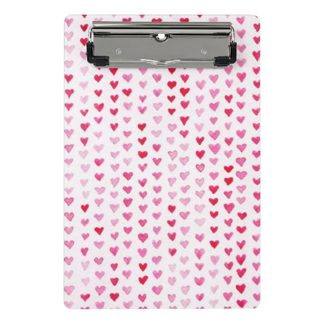 Watercolor Hearts Mini Clipboard (Front)