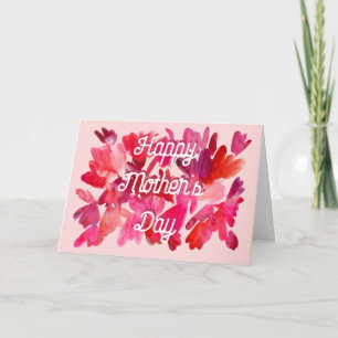 Watercolor hearts Mothers Day Card