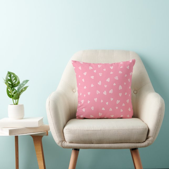 Watercolor Hearts  Throw Pillow (Chair)