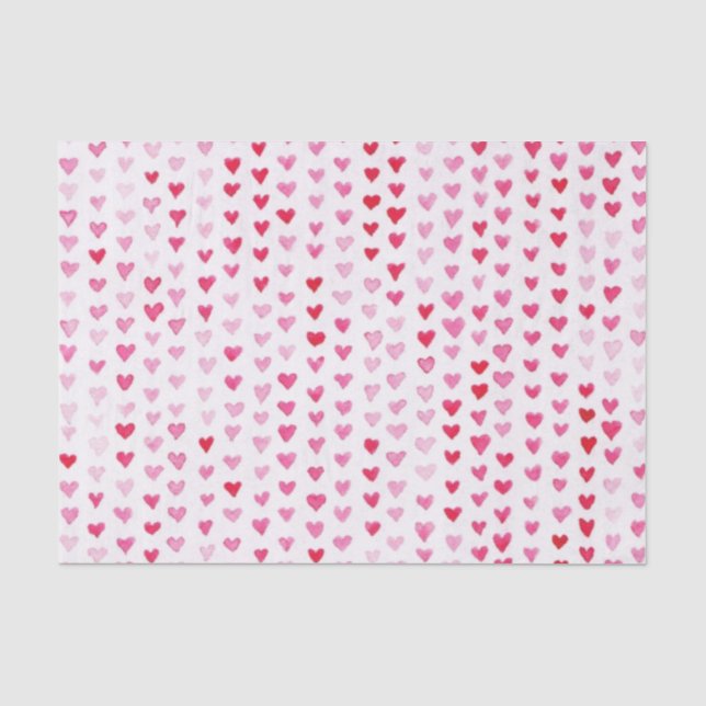 Watercolor Hearts Tissue Paper (Front)