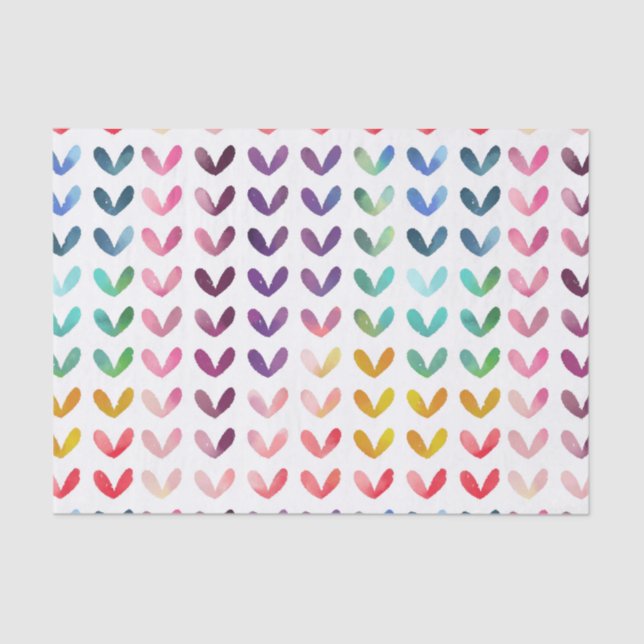 Watercolor Hearts Tissue Paper (Front)