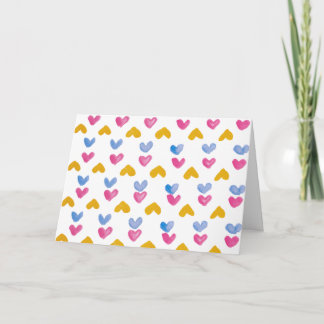 Watercolor Hearts Valentine's Day Card
