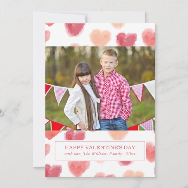 Watercolor Hearts | Valentine's Day Cards (Front)