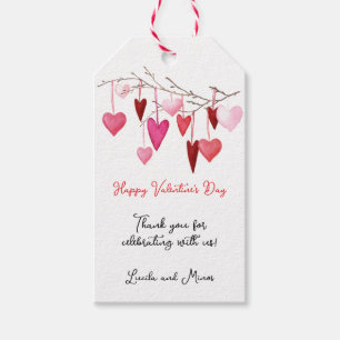 Watercolor Hearts Valentine's Day  Gift Tags
