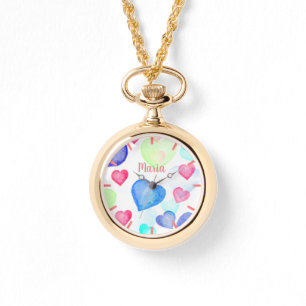 Watercolor Hearts Watch