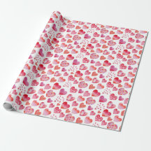 Watercolor Hearts  Wrapping Paper